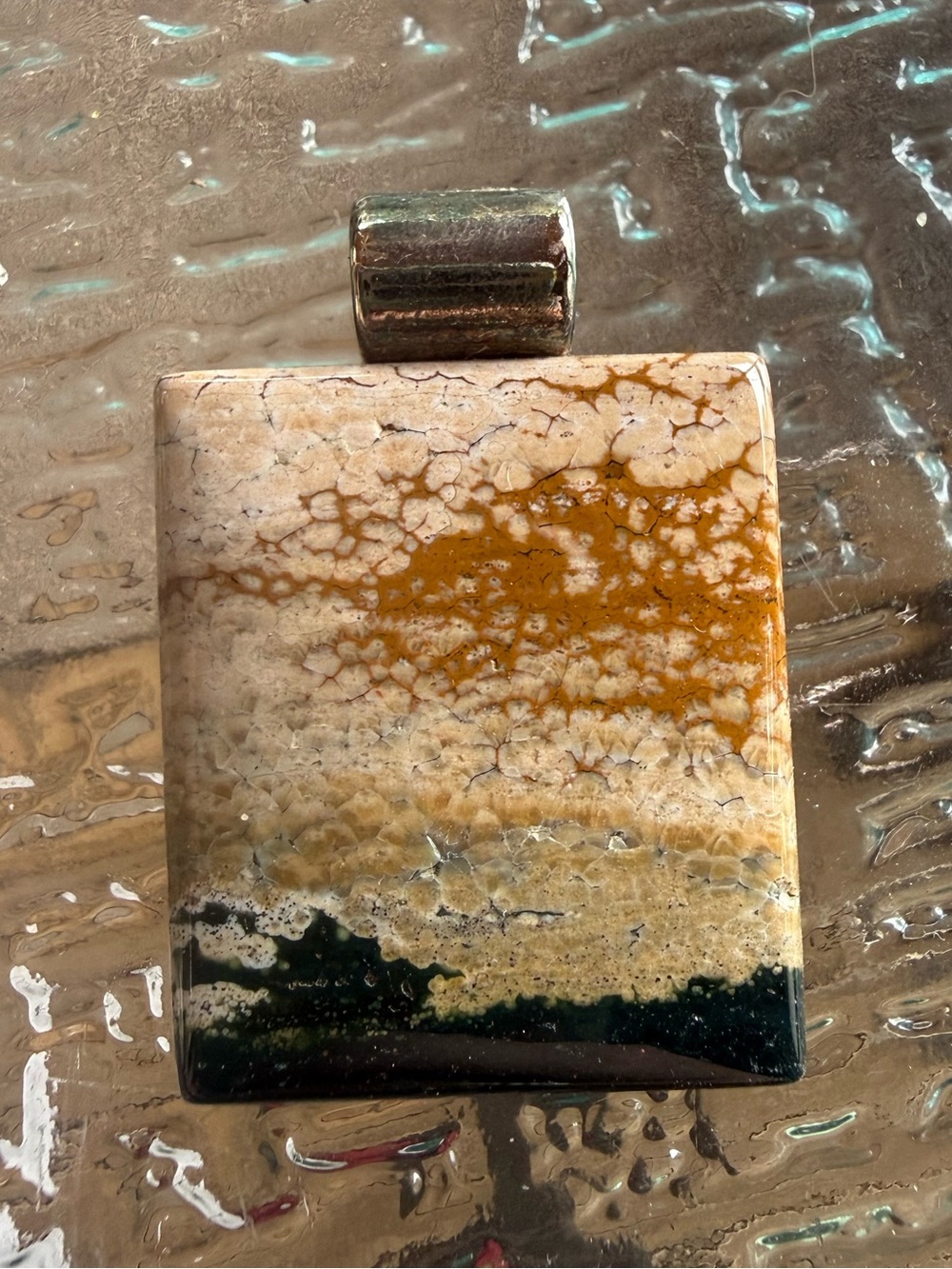 Summer Sunset: Scenic ocean jasper pendant